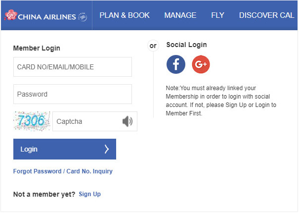 Log in your frequent flyer account